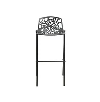 LeisureMod Aluminum Bar Stool with Powder Coated Frame and Footrest