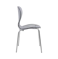 LeisureMod Modern Oyster Transparent Side Chair