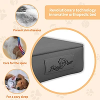Bingopaw L Shape Microfiber Leather Padded Dog Pillow Bed 3D Fabric for Medium to Large Pets