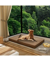 Bingopaw L Shape Microfiber Silicone Leather Washable Pet Dog Bed Foldable Large Sleeping Pad Mat