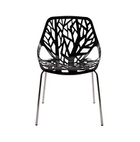 LeisureMod Modern Asbury Dining Chair w/ Chromed Legs