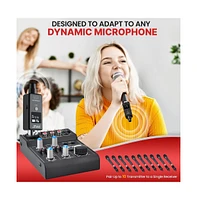 Pyle Multifunctional Uhf Wireless Adapter for Dynamic Microphones - 48k Uhf Digital, Usb Rechargeable, Up to 90ft Range