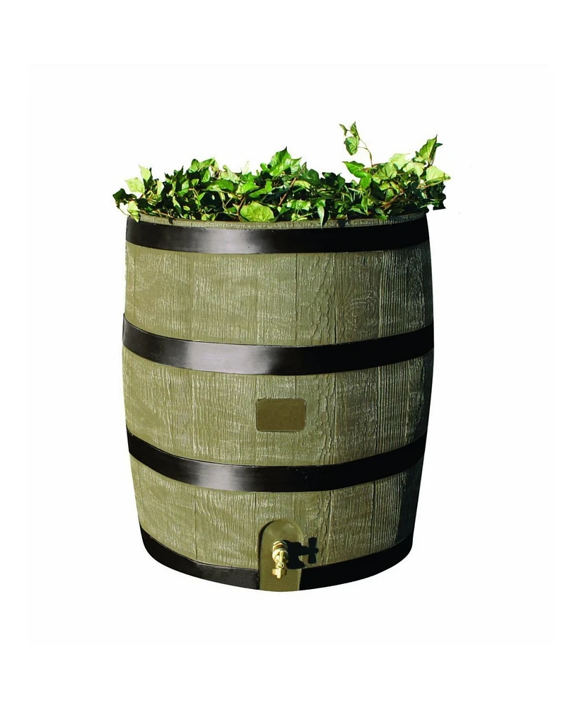 Slickblue Rain Barrel Planter for Outdoor Garden and Water Conservation