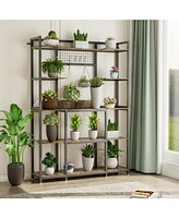 Unho 5 Tier Storage Shelf Bookcase: Bookshelf with Metal Frame for Living Room Display Shelf