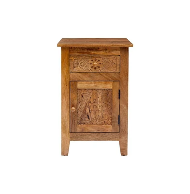 Jofran Global Archive Hand Carved Mango Wood Accent Table