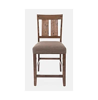 Jofran Mission Viejo Distressed Upholstered Counter Stool (Set of 2)