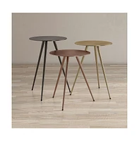 Jofran Bronze, Brass and Copper Finish Modern Accent Tables (Set of 3)