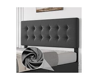 gaomon Queen Size Bed Frame with 4 Storage Drawers and Headboard, Linen Upholstered Platform Bed Frame with Wooden Slats Support, Button Tufted Design