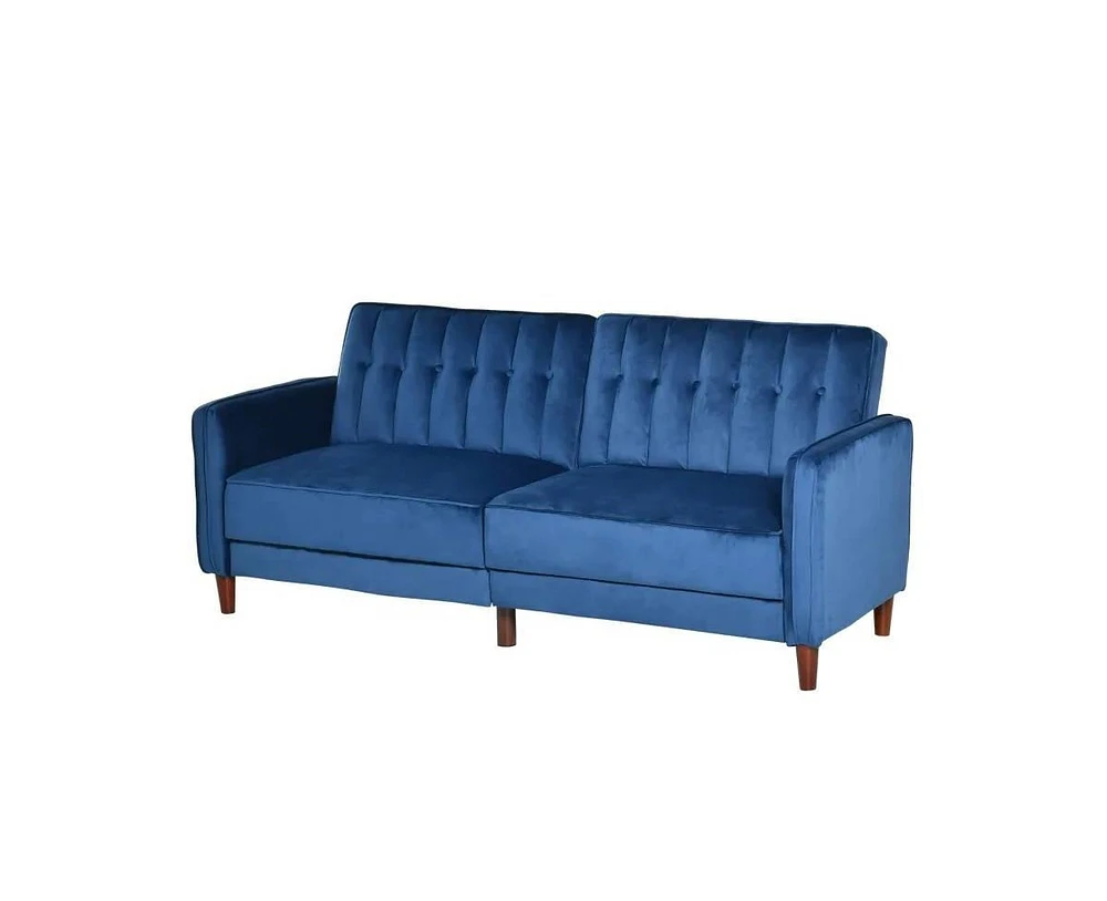 Slickblue Mid-Century Modern Futon Sofa Bed - Convertible Sleeper Couch for Small Spaces