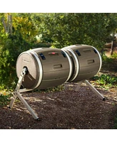 Slickblue Double Rotating Compost Bin Tumbler for Efficient Garden Waste Recycling