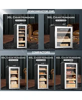 Miuguyo 50L Electric Humidor, Cigar Humidor for 400 Cigars, Cooling, Heating and Humidity Control