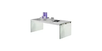 Slickblue Modern Rectangular Coffee Table with Tempered Glass Legs