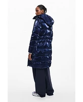 Desigual Women's Long iridescent padded coat