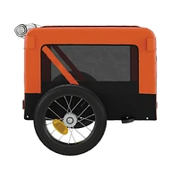 vidaXL Pet Bike Trailer Orange and Black Oxford Fabric&Iron