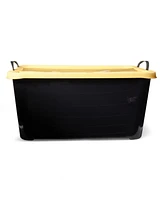 Life Story 55 Quart Plastic Stackable Storage Unit Bin, Black & Yellow (6 Pack)
