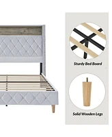 Hulala Home Dimas Modern 59.5" Bed with Storage Compartments