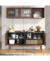 Tribesigns White Sideboard 55" W Modern Buffets & Sideboards Cabinet with Storage, Accent Kitchen Storage for Entryway, Living Room