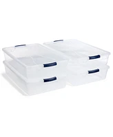 Rubbermaid Cleverstore 41 Quart Latching Stackable Storage Tote, Clear (4 Pack)