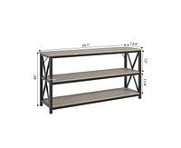 gaomon 55 Inch Entryway Table, Narrow Long Console Table with Storage, 3 Tier Wood Sofa Table for Living Room, Industrial Behind Couch Table