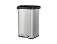 Slickblue 13-Gallon Stainless Steel Step Trash Can with Soft Close Lid