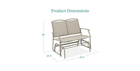 Slickblue 2 Seat Mesh Patio Loveseat Swing Glider Rocker with Armrests