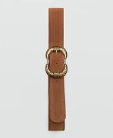 Mango Women's Buckle Leather Belt