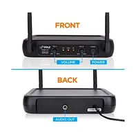 Pyle 2-Channel Vhf Wireless Microphone System with (2) Handheld Mics, Adjustable Volume Control