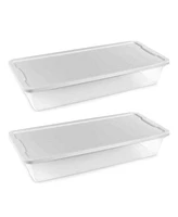 Homz Snaplock 41 Qt Stackable Plastic Storage Container w/Latching Lid (2 Pack)