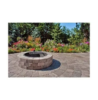 Slickblue 48-in Outdoor Round Concrete Block Stone Fire Pit Kit with Cooking Grill Grate