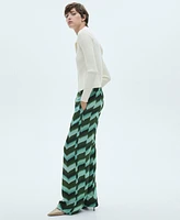 Mango Women's Printed Straight Pants