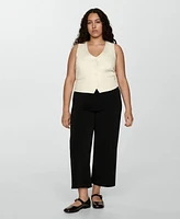 Mango Women's Flowy Straight-Fit Pants