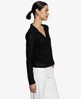 Sanctuary Women's Mesh-Lace Button-Front Shirt