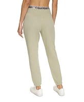 Calvin Klein Women's Fleece Logo Elastic High-Waist Joggers