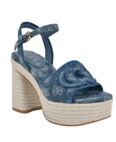 Guess Women's Formaly-g Cutout Fabric Logo Platform Espadrille Sandals