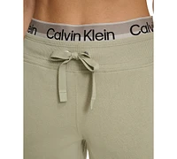 Calvin Klein Women's Fleece Logo Elastic High-Waist Joggers