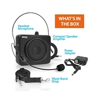 Pyle Compact Portable Pa System with Headset Microphone, MP3 Usb Playback, Rechargeable Battery