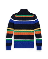 Polo Ralph Lauren Big Boys Striped Cotton Quarter-Zip Sweater