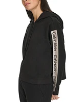 Calvin Klein Women's Logo Stripe High-Low Pullover Hoodie