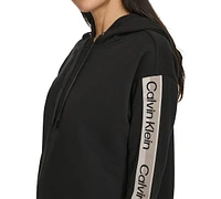 Calvin Klein Women's Logo Stripe High-Low Pullover Hoodie