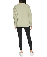 Calvin Klein Women's Fleece Flocking Crewneck Pullover Top