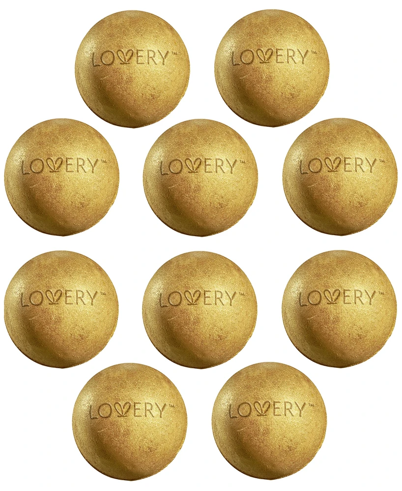 Lovery 10-Pc. 24K Gold Bath Bomb Spa Balls Gift Set