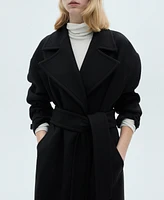 Mango Women's Maxi Lapel Manteco Wool Coat