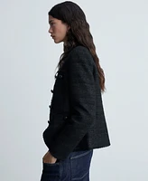 Mango Women's Pockets Detail Tweed Jacket