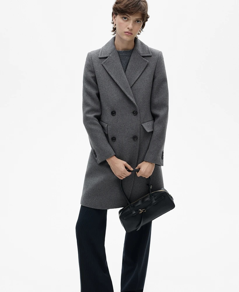 Mango Women's Double-Breasted Wool Coat