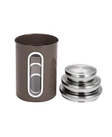 Mega Casa Megacasa 3 Piece Stainless Steel Canister Set in Brown Finish