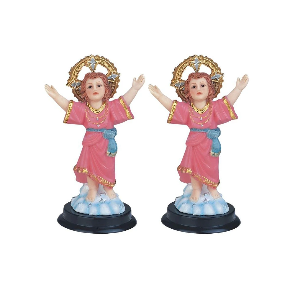 Fc Design "2-pc Set" 5"H Holy Child Santo Divino Nino Statue Divine Child Jesu Holy Figurine Statue Ornament Home Room Office Decor and Perfect Ideas