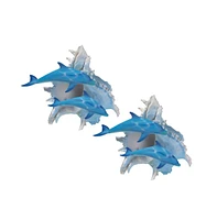 Fc Design "2-pc Set" 10"H Blue Dolphins with Seashell Figurine Statue Ornament Home Room Office Decor and Perfect Ideas for Housewarming, Holidays and