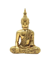 Fc Design 2-pc Set" 8"H Gold Thai Buddha in Earth Touching Pose Figurine Statue Ornament Home Room Office Decor and Perfect Ideas for Housewarming, Ho