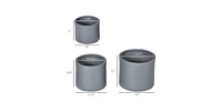 Slickblue Set of 3 Stackable Round Outdoor Flower Pot Planters with Drainage Holes