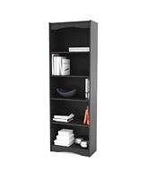 Slickblue Contemporary Bookcase with 5 Shelves and Curved Accents